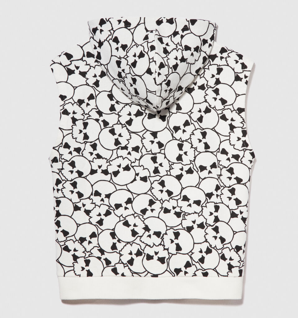 Sleeveless printed sweatshirt - boys' knitwear - White | Sisley Young image number 2